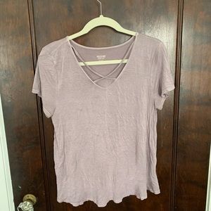 cross string t shirt